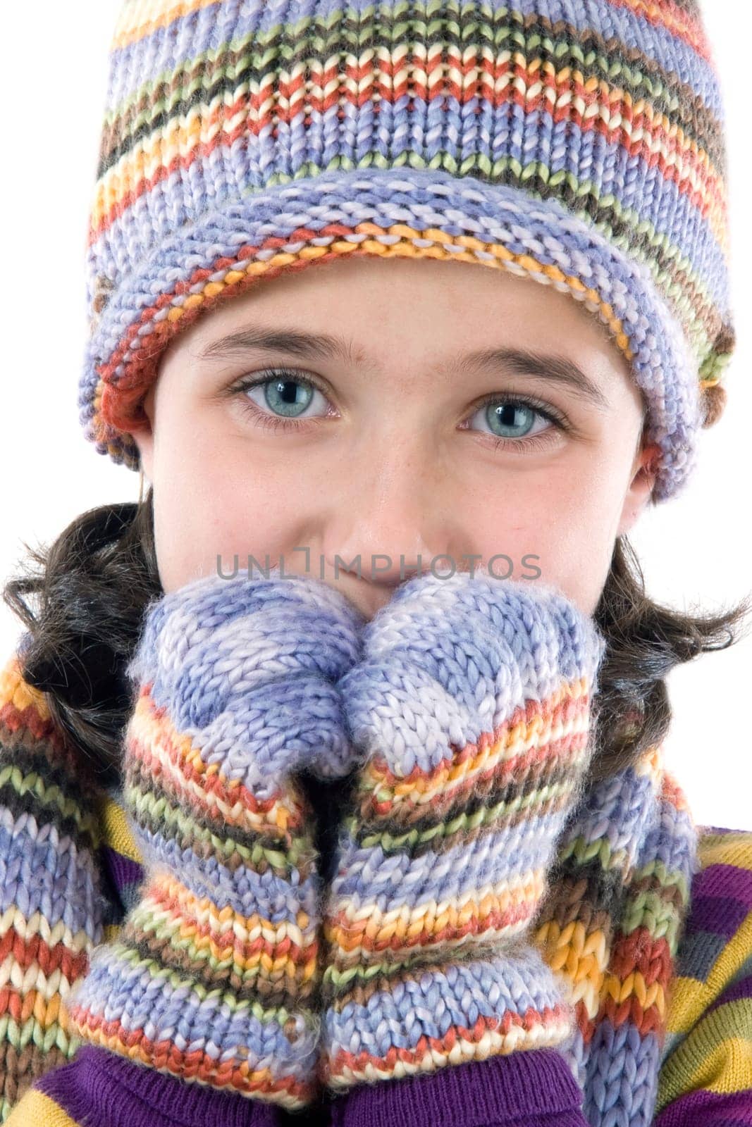 Little girl with clothes for the winter