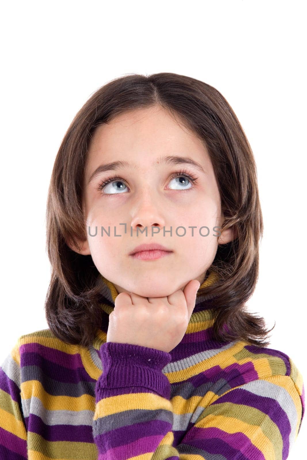 Portrait of adorable girl thinking