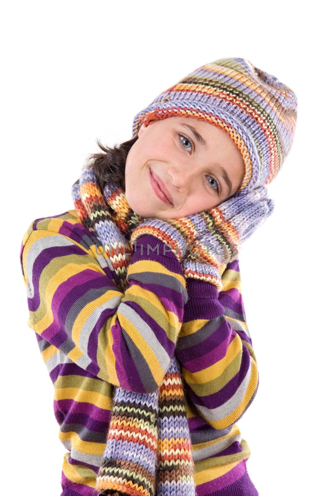 Little girl with clothes for the winter