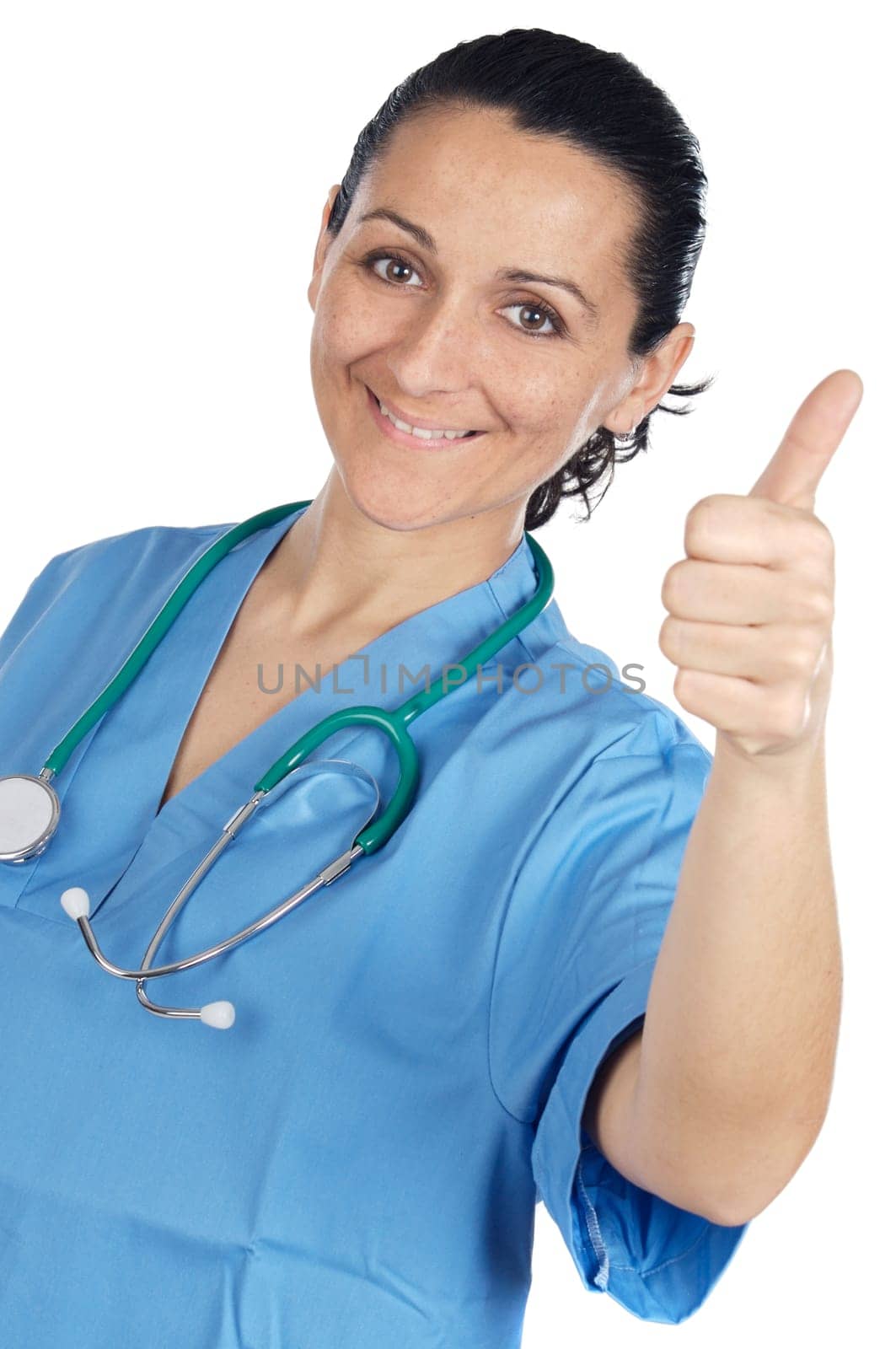 Lady doctor doing ok gesture