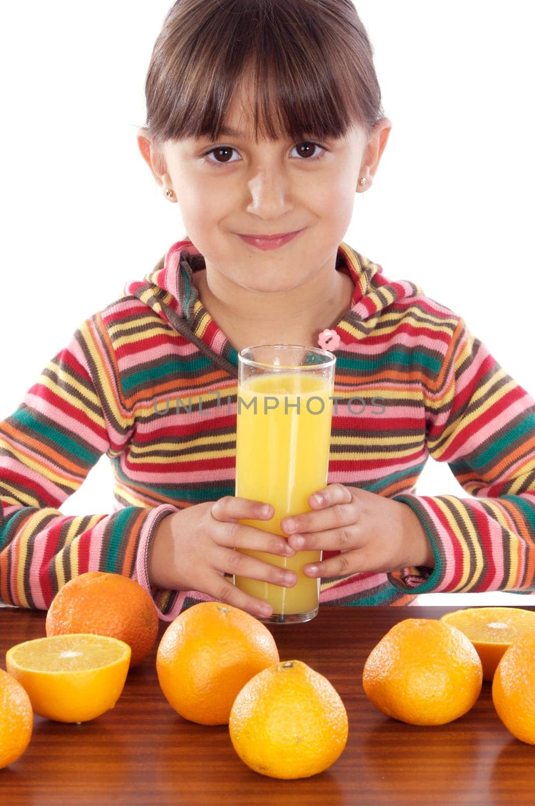 child with oranges