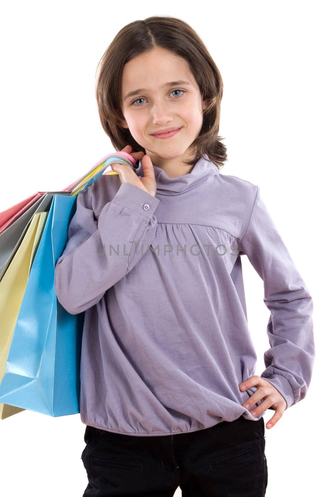 Girl with shopping with bags
