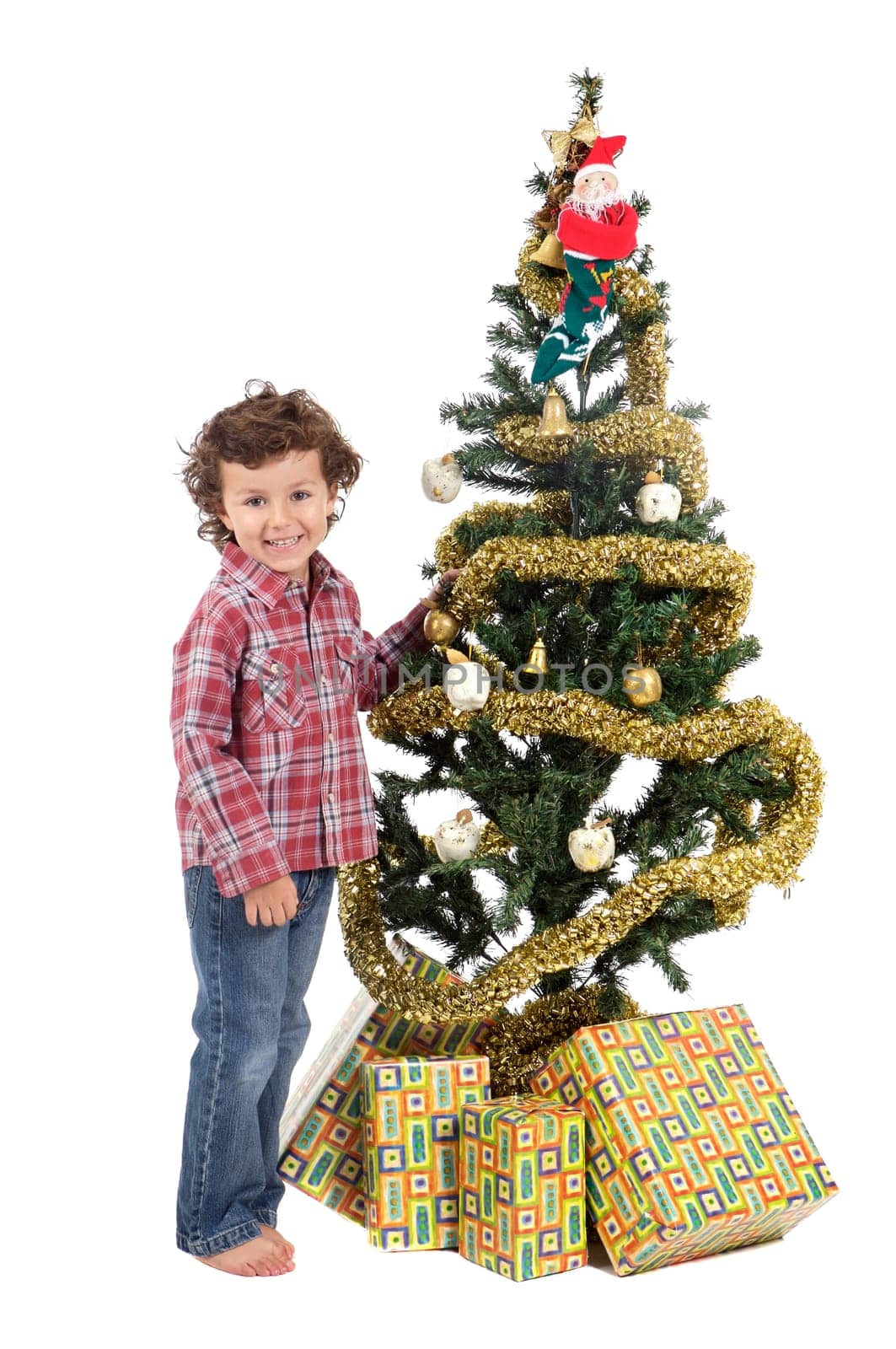adorable boy in Christmas