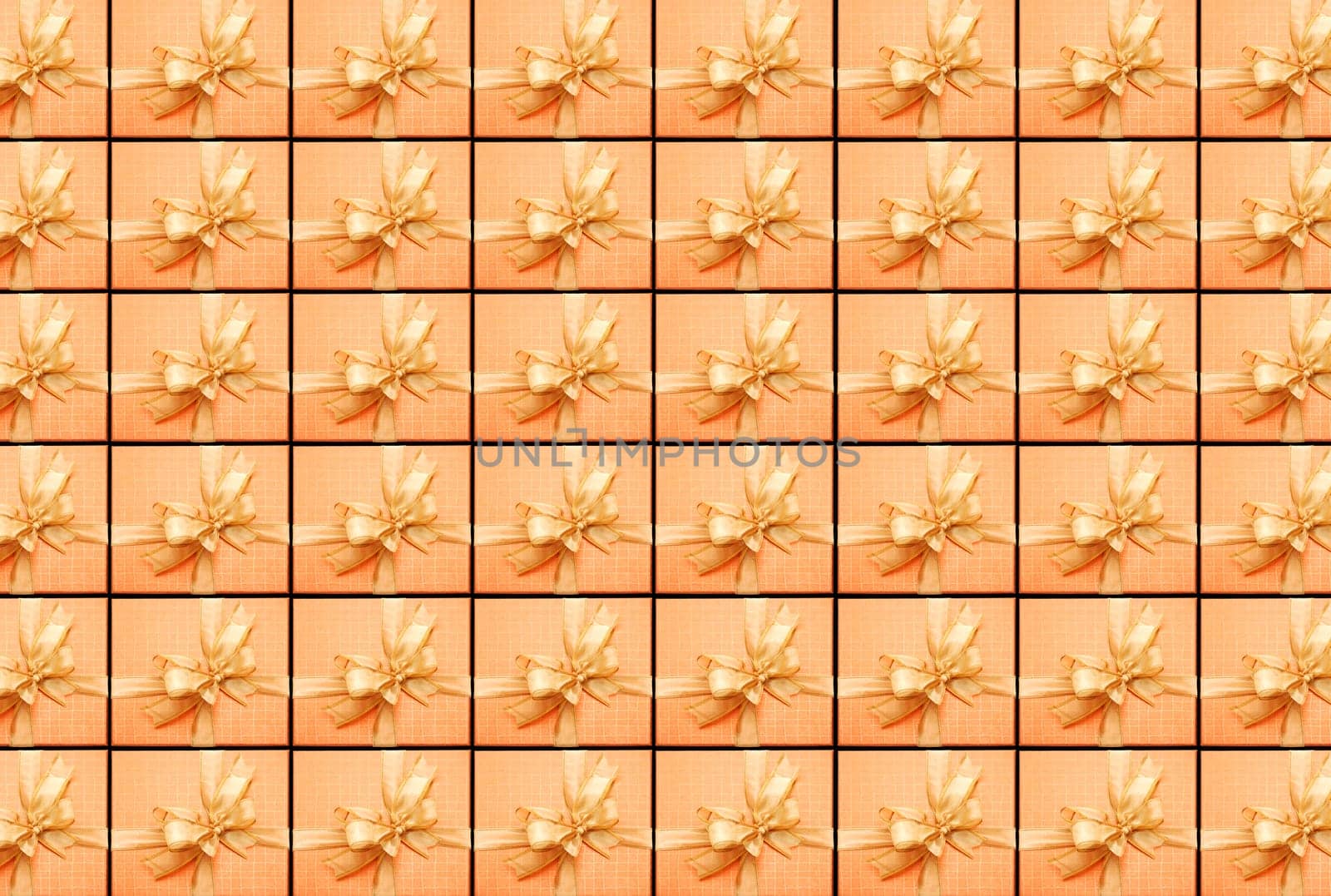 orange giftboxes in a row
