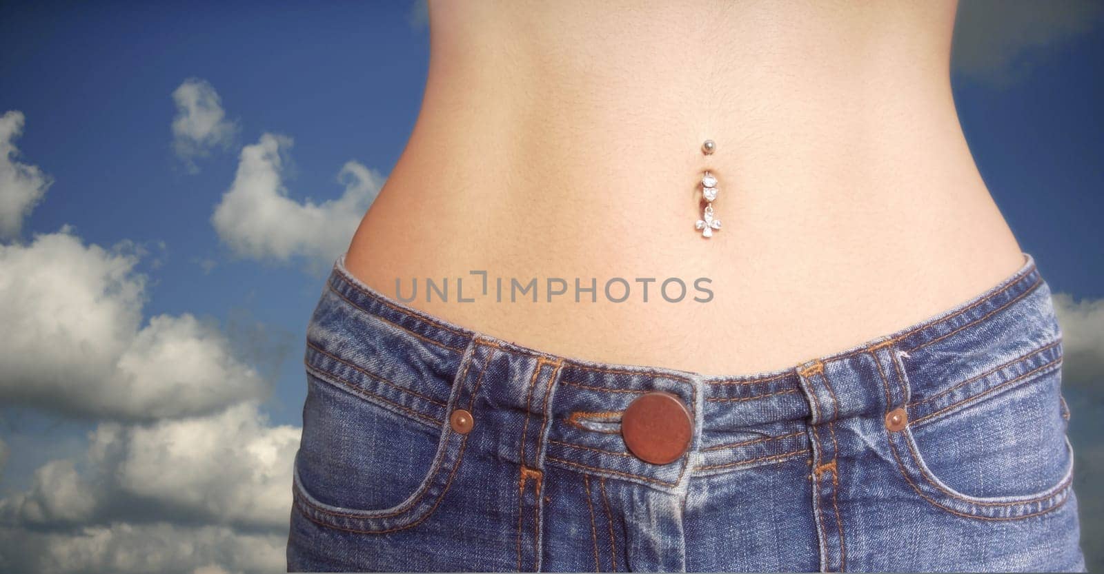 Girl in Jeans and piercing