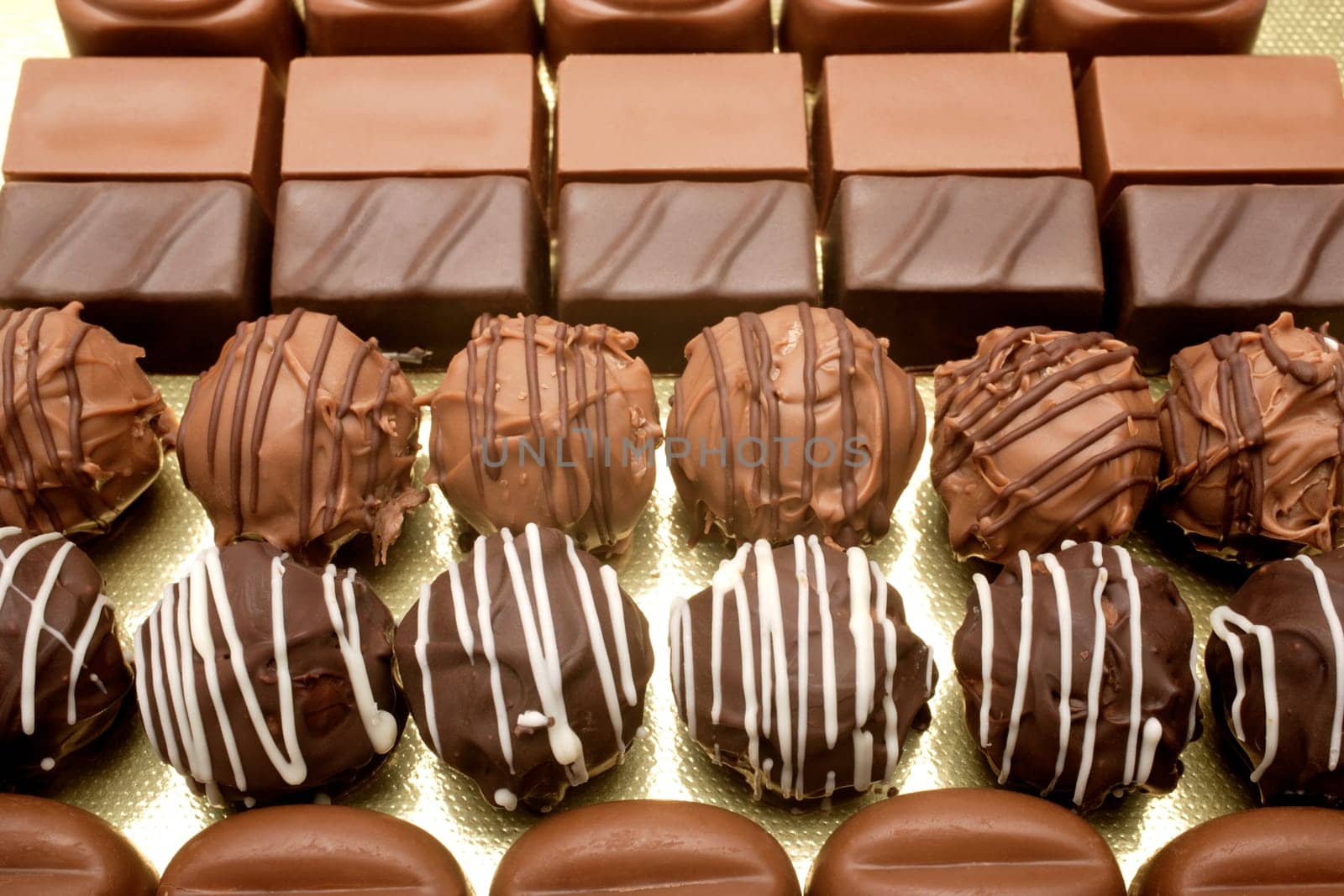 chocolates on white