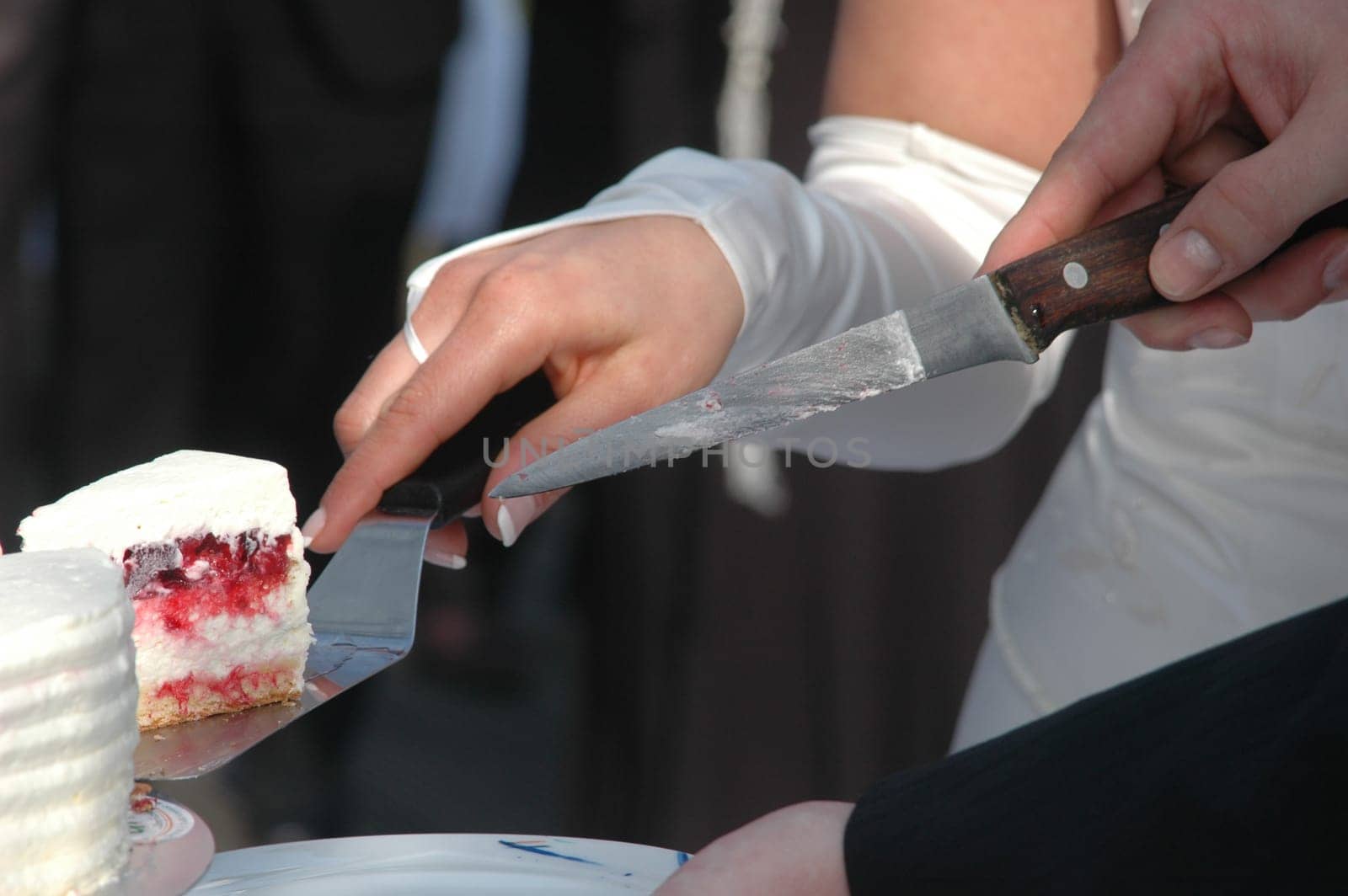 Cutting the wedding cake
