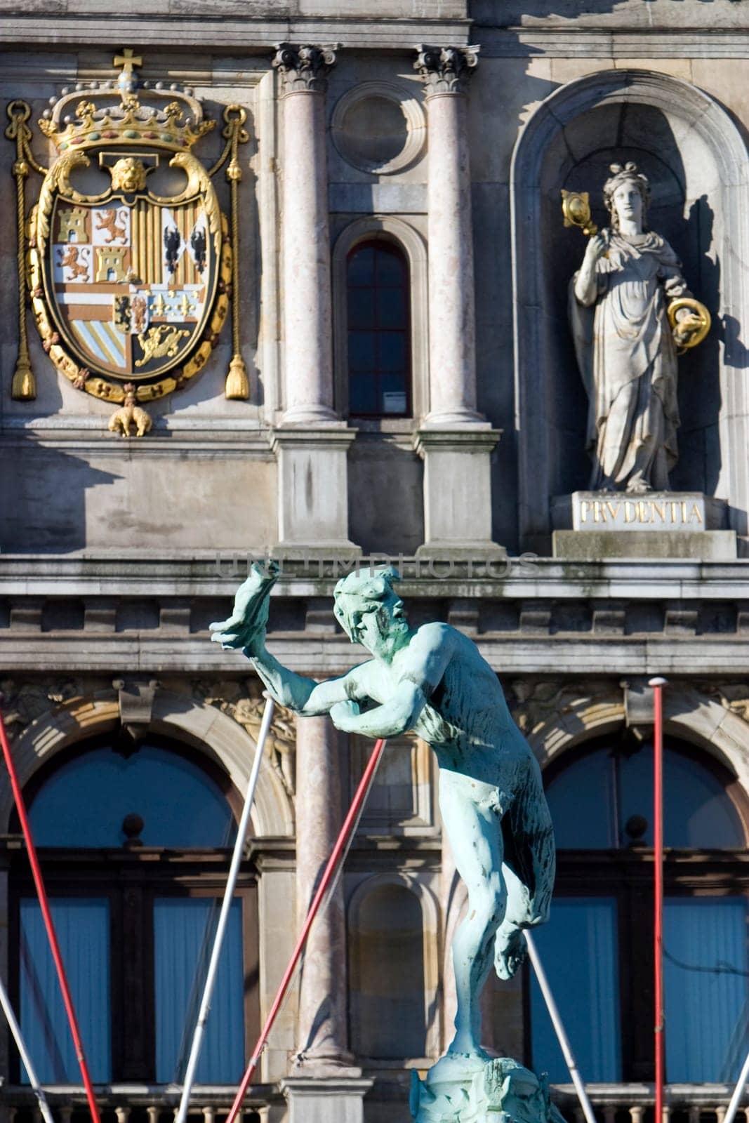 Bronze sculpture on the Brabo Fountain