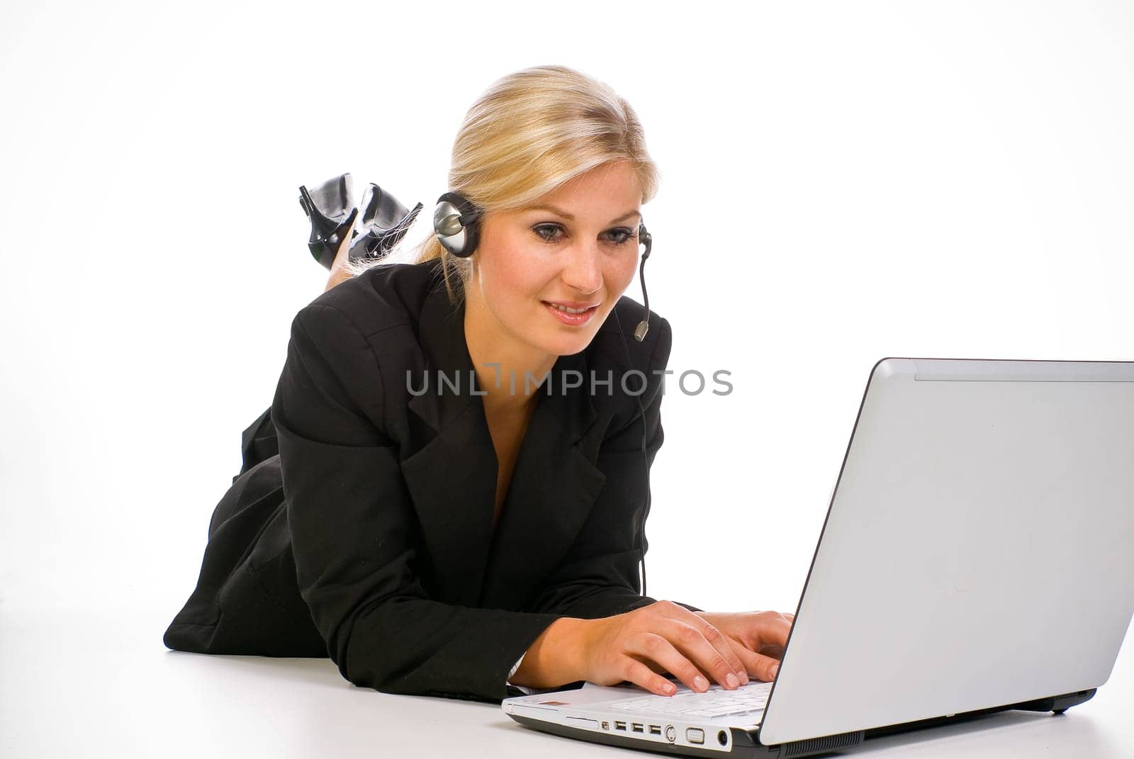 Woman with headset