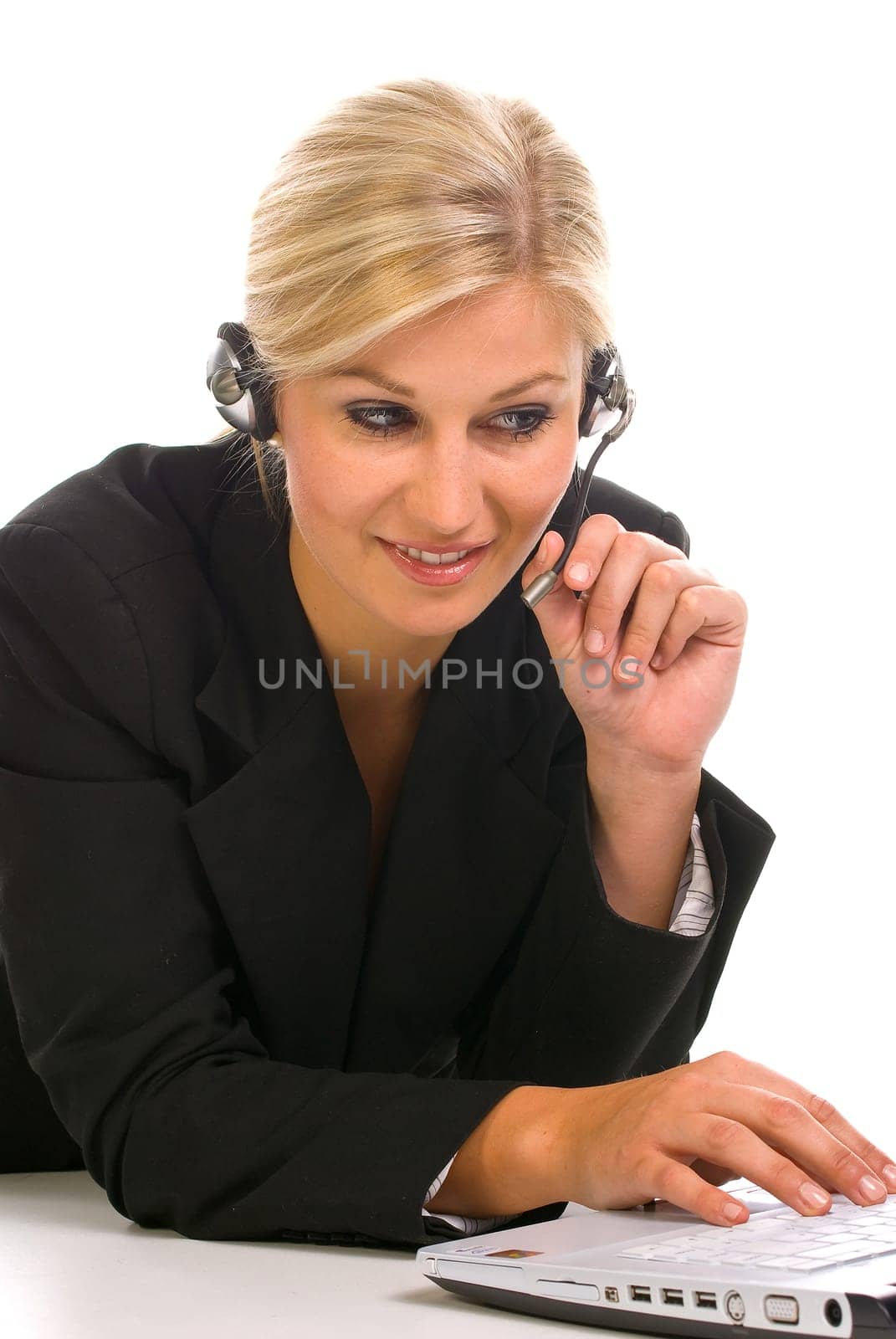 Woman with headset