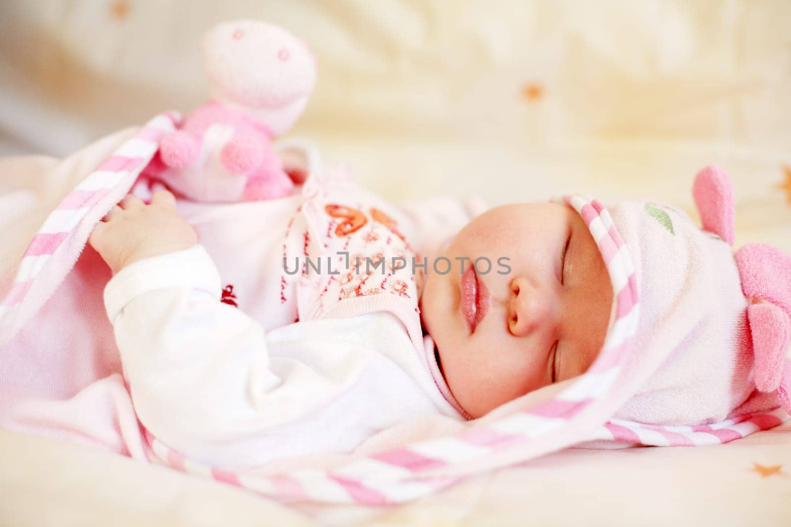 Lying sleeping baby