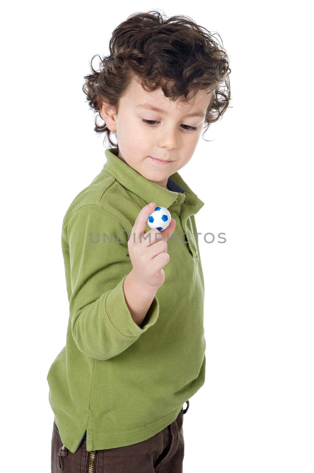 adorable boy with a little ball