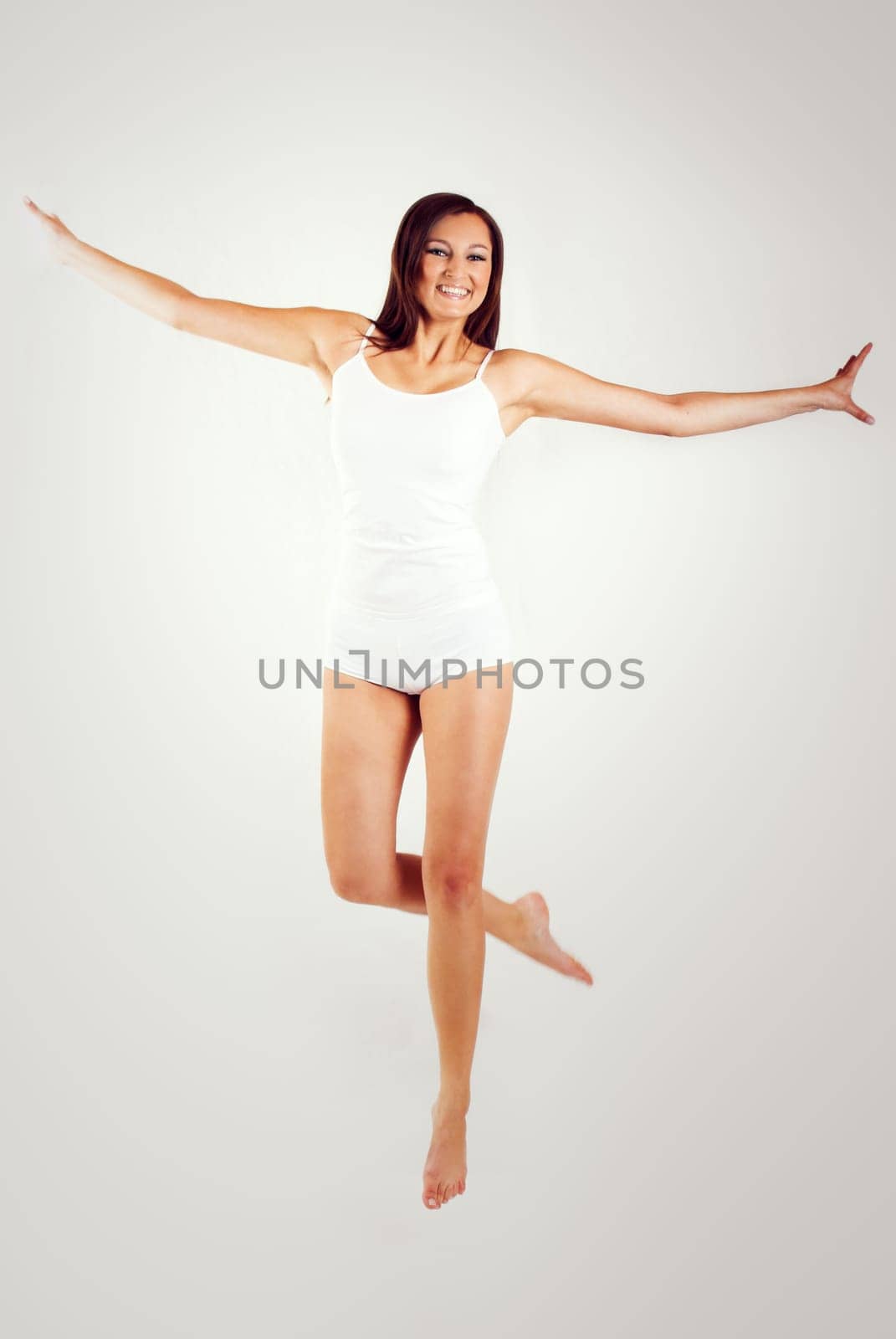 young woman jumping