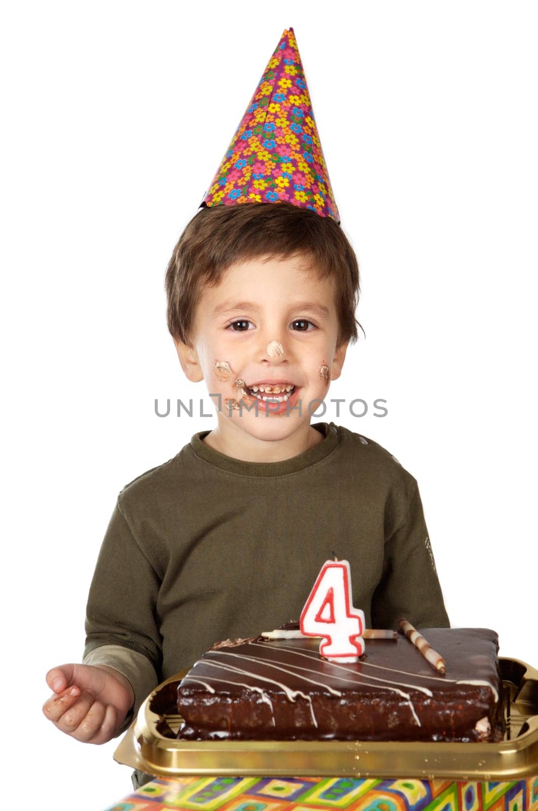 adorable kid celebrating his birthday