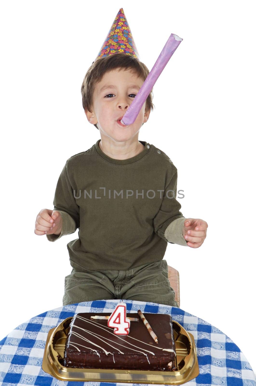 adorable kid celebrating his birthday