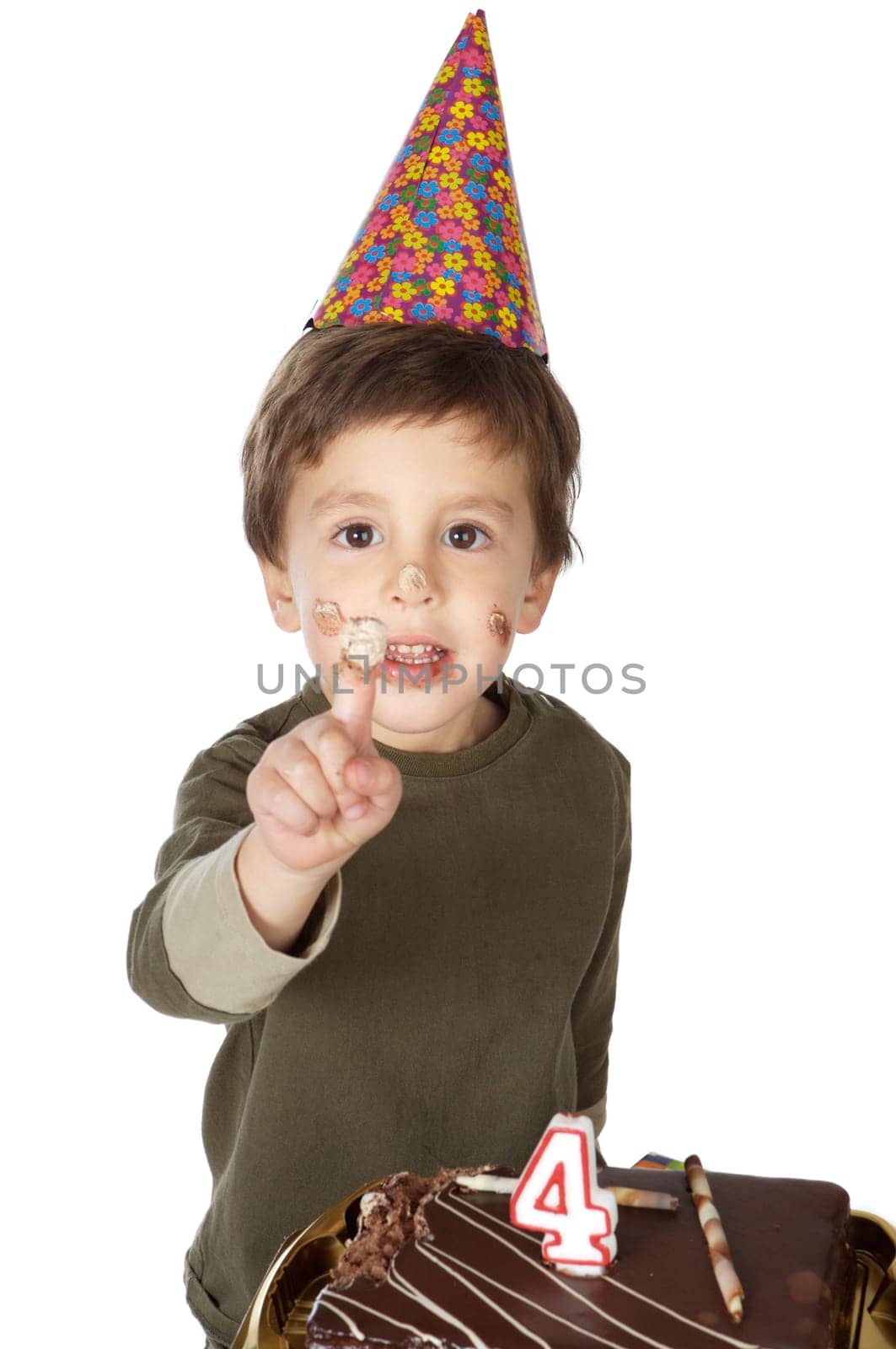 adorable kid celebrating his birthday