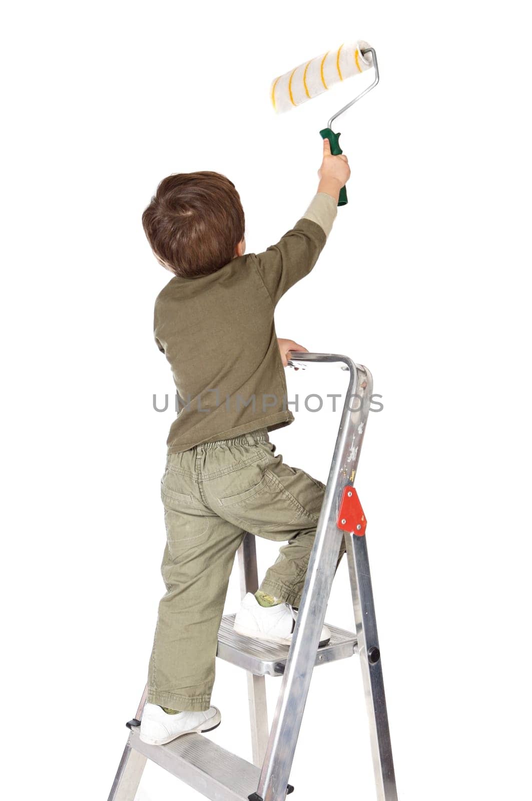 adorable boy painting