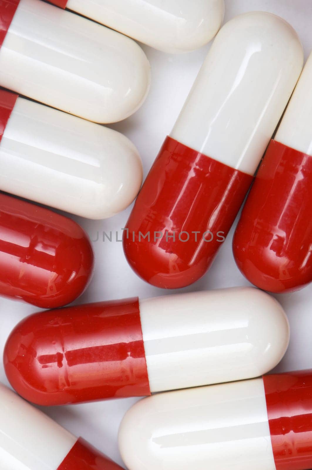 Macro of many pills