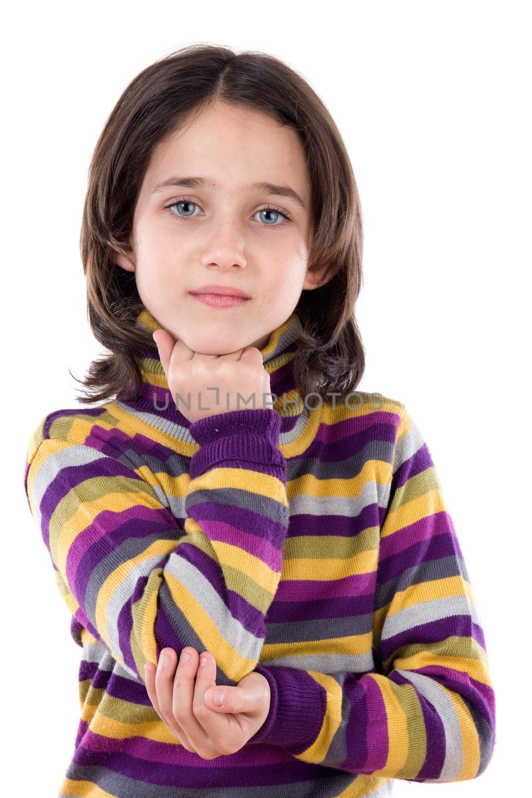 Adorable girl thinking