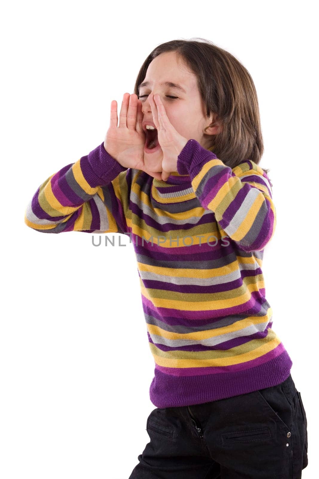 Beautiful girl screaming