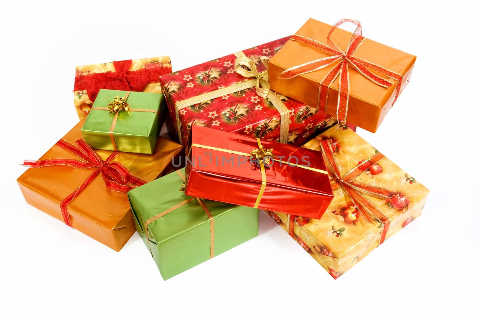 Christmas gifts with clipping path