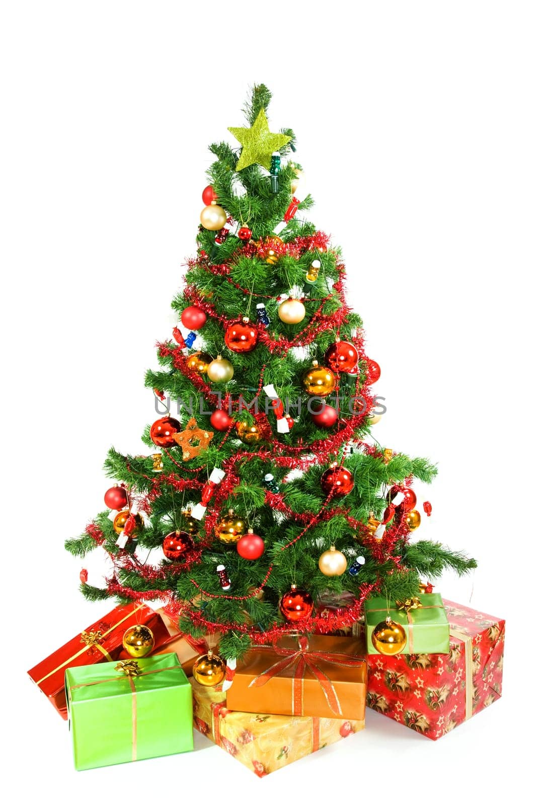 Christmas tree with christmas gifts