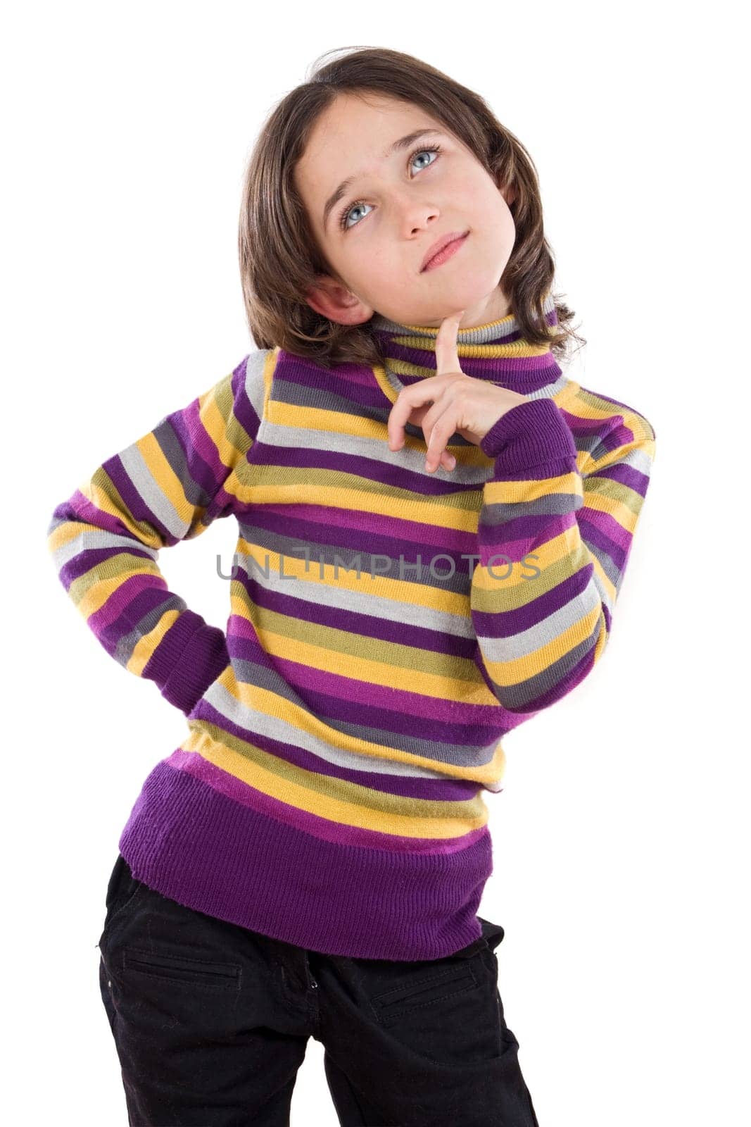 Portrait of adorable girl thinking