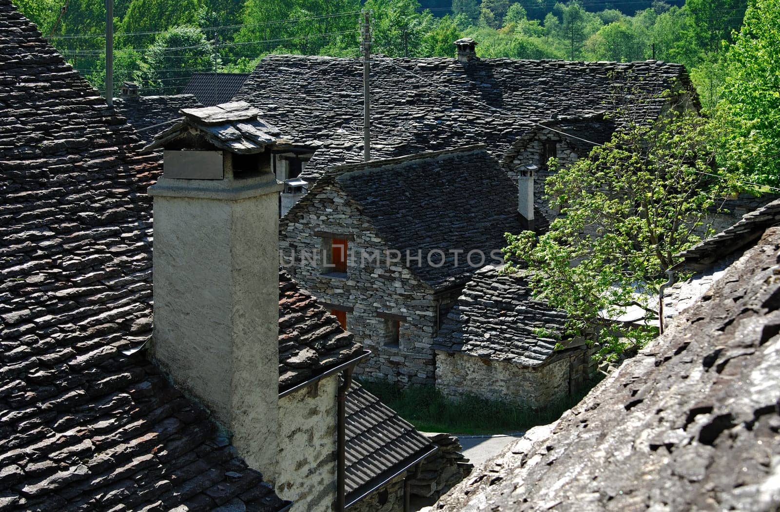 Typical stone house in Ticino,Switzerland