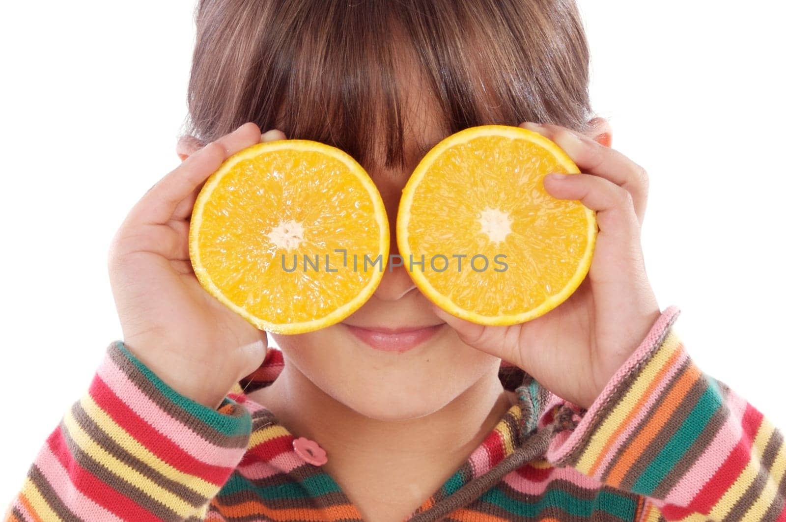 girl with oranges