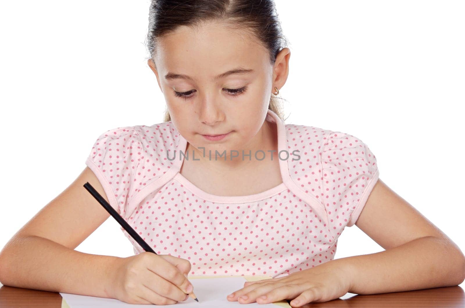 adorable girl studying