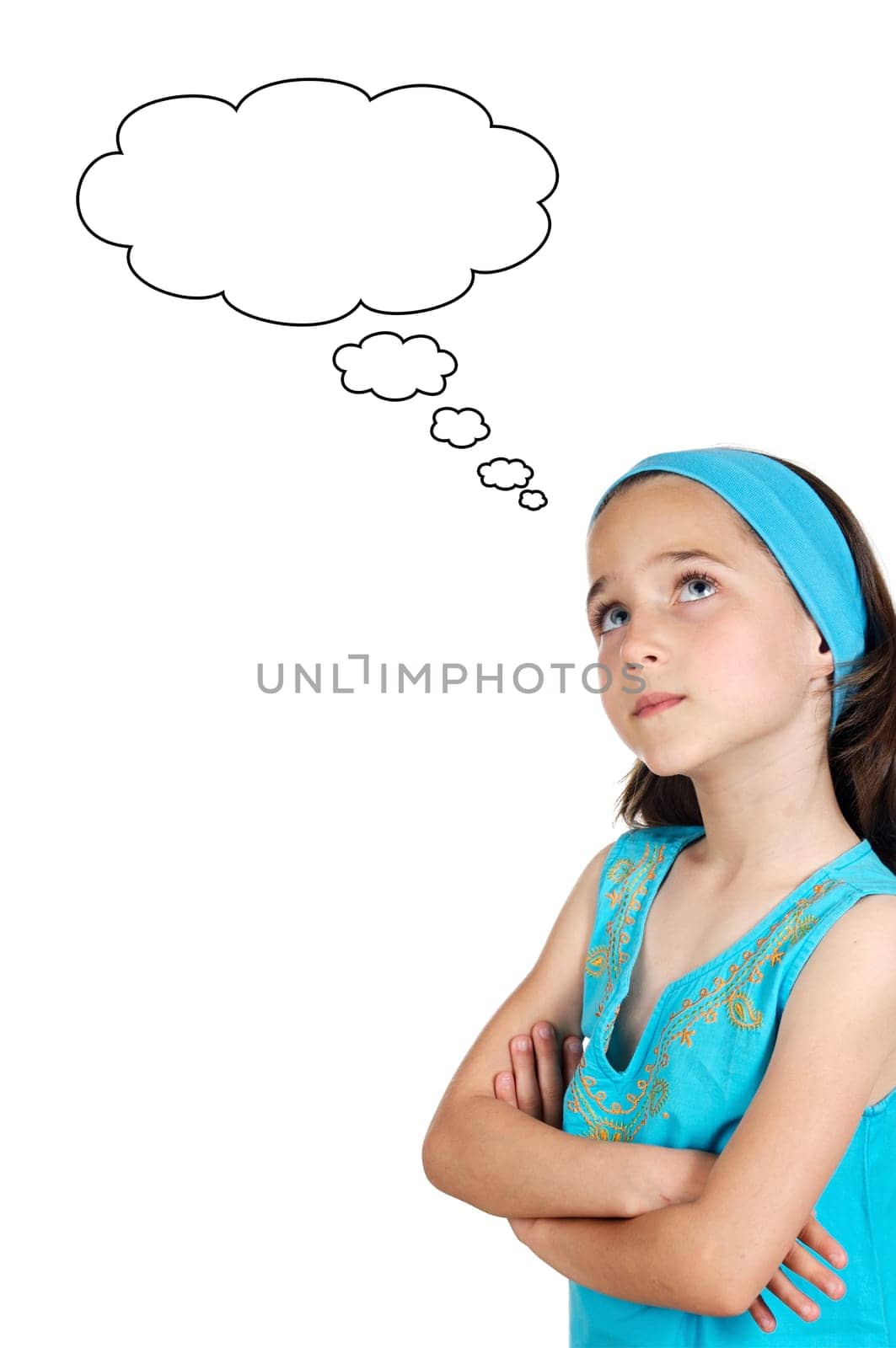 Adorable girl thinking