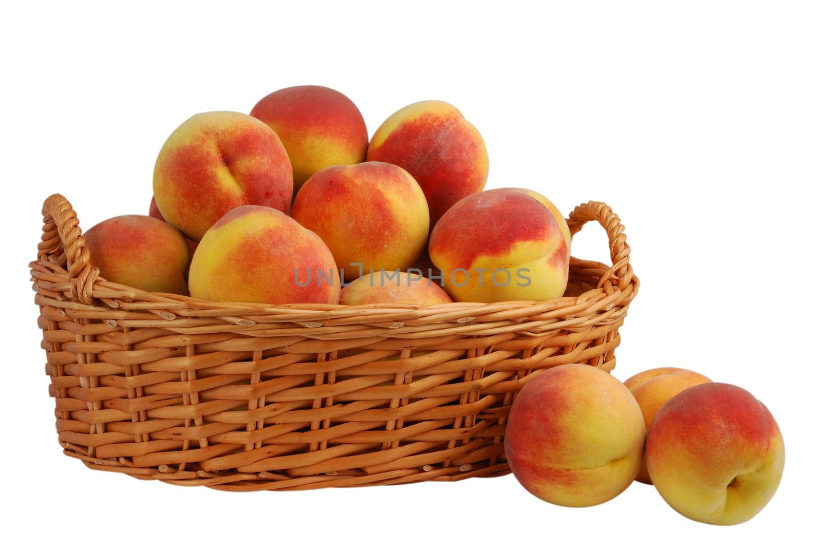 Basket full of fresh peaches