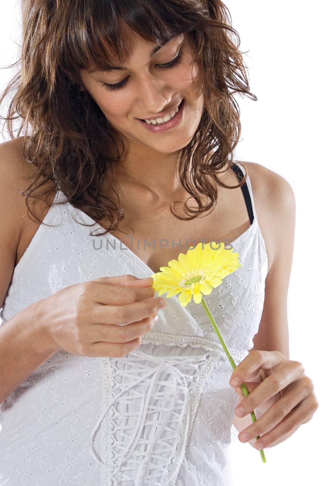 Beautiful woman with flower