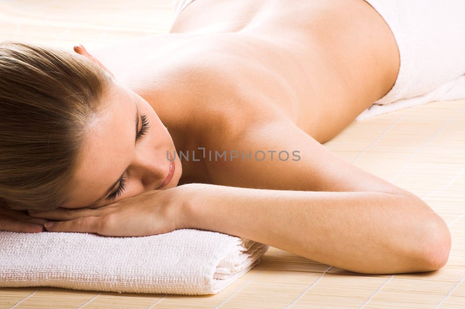 Relaxed woman at wellness