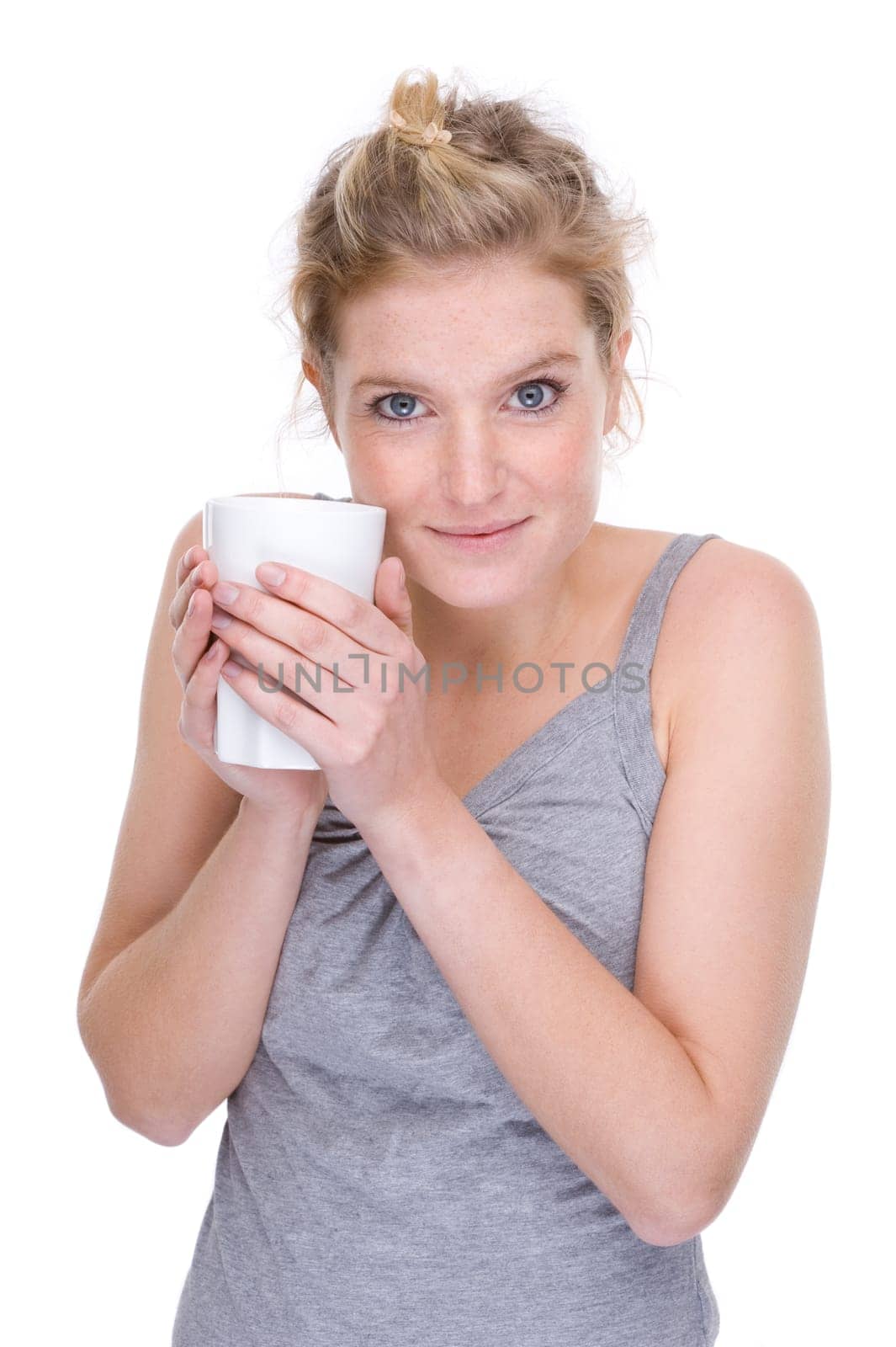 Young woman with a mug
