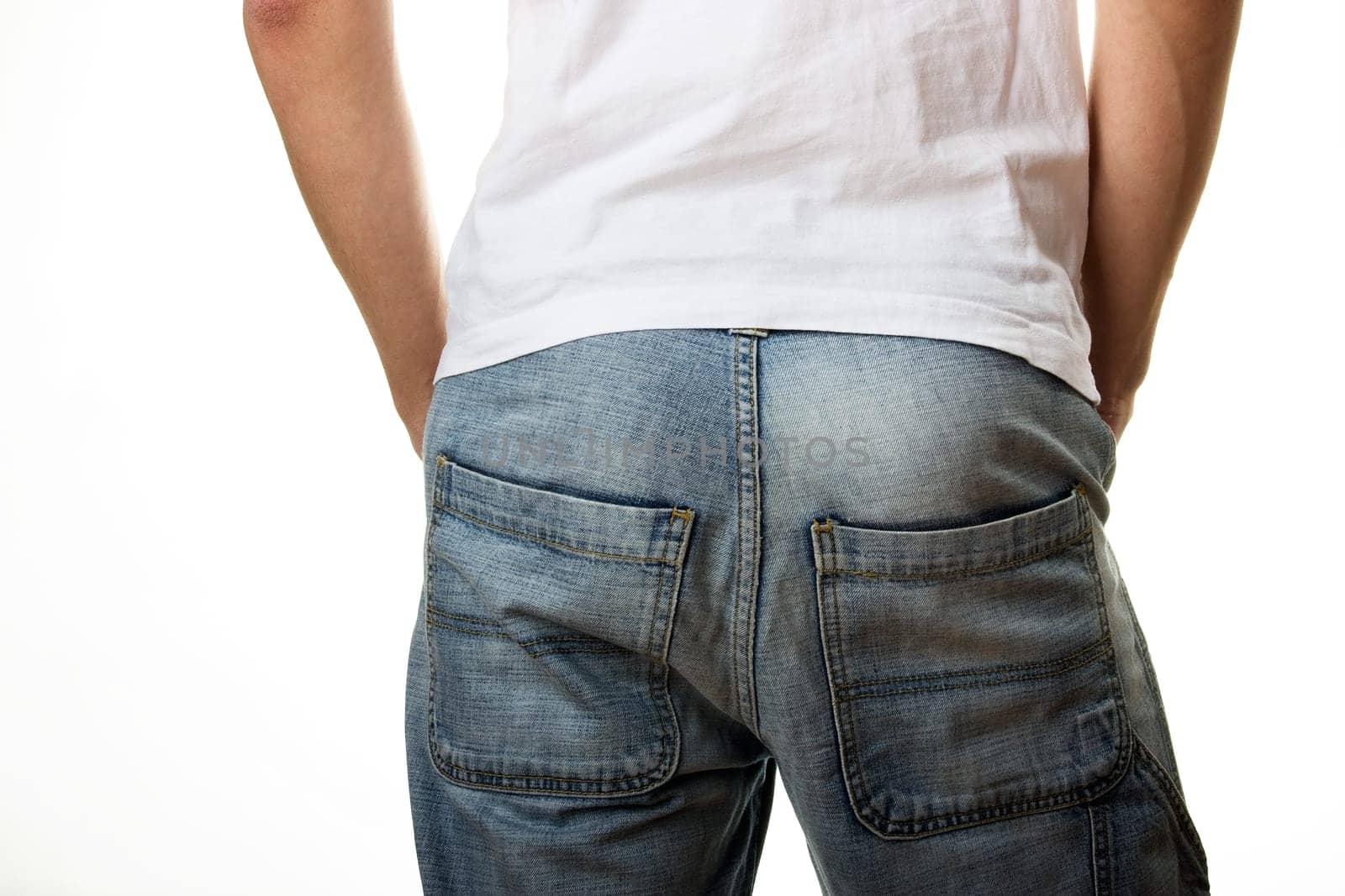 Man in jeans in back