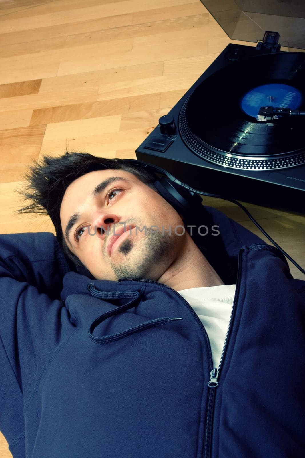 Young men feeling the music
