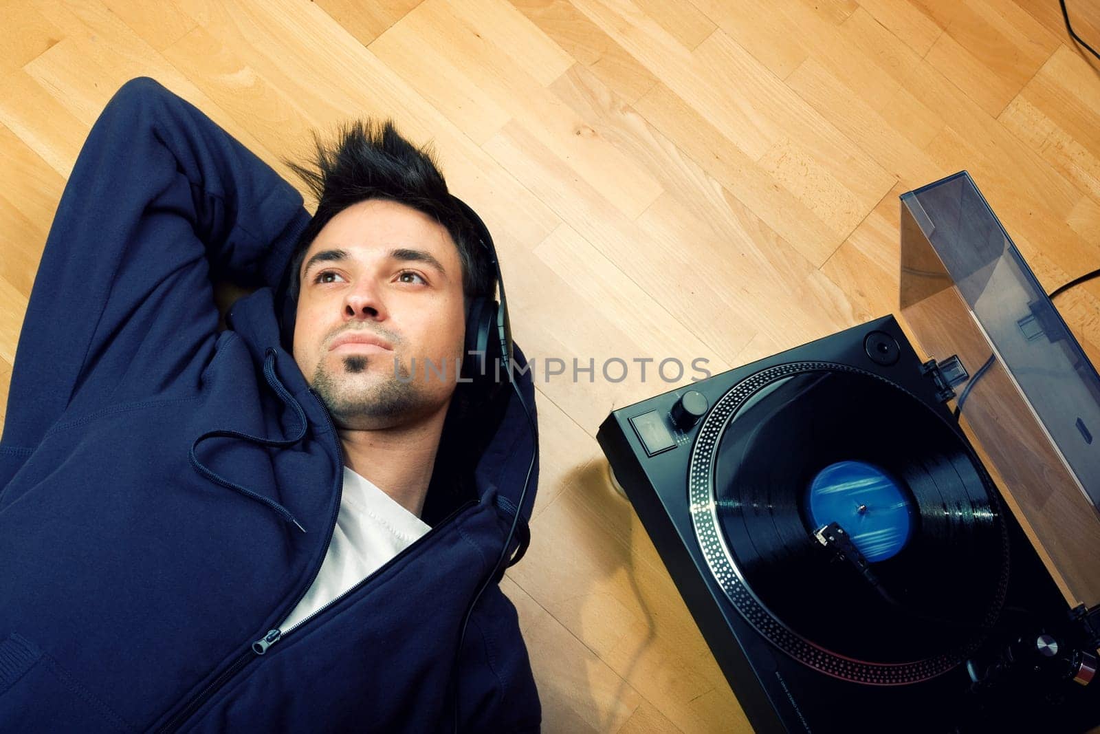 Young men feeling the music