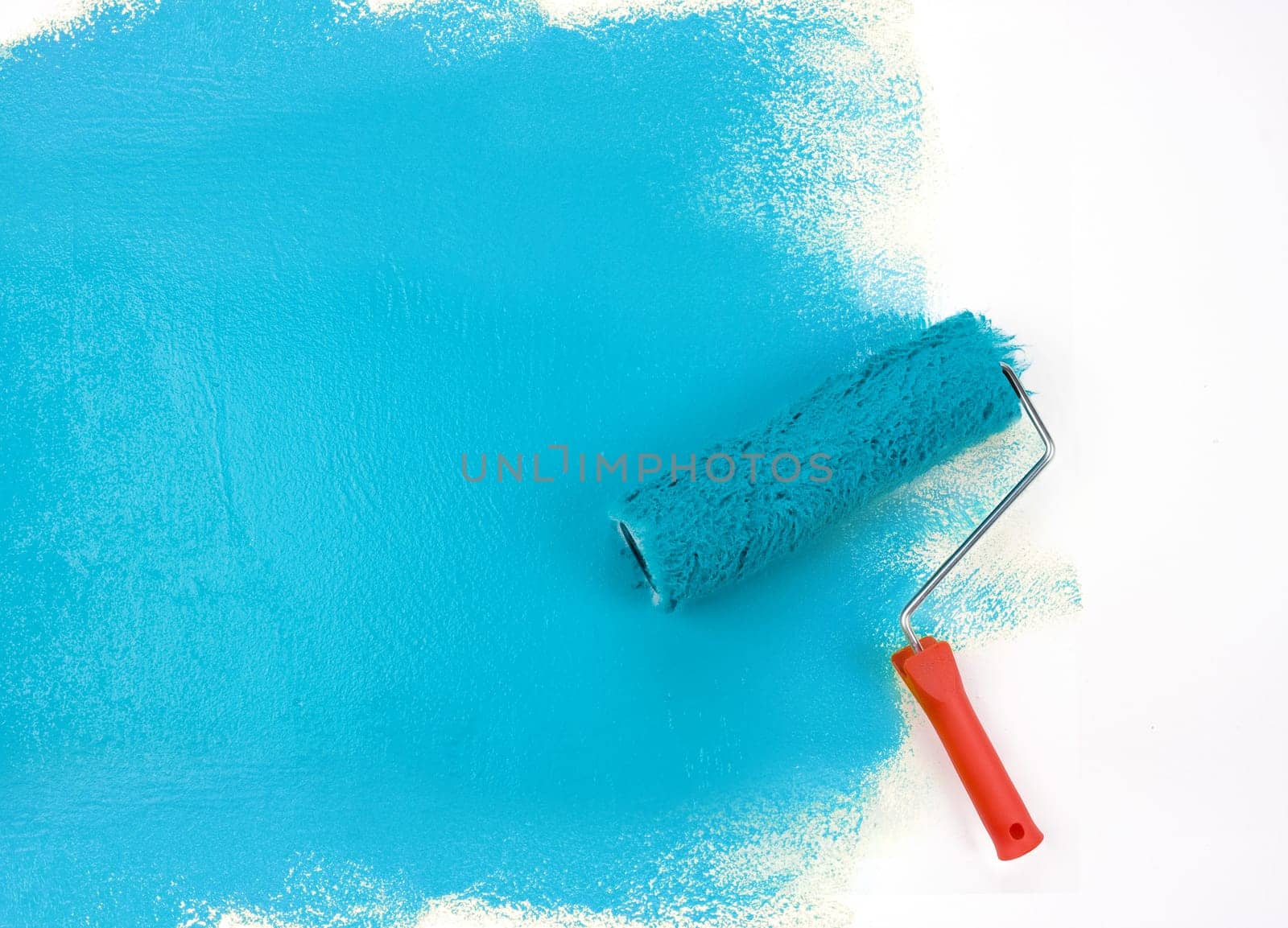 Blue paint roller