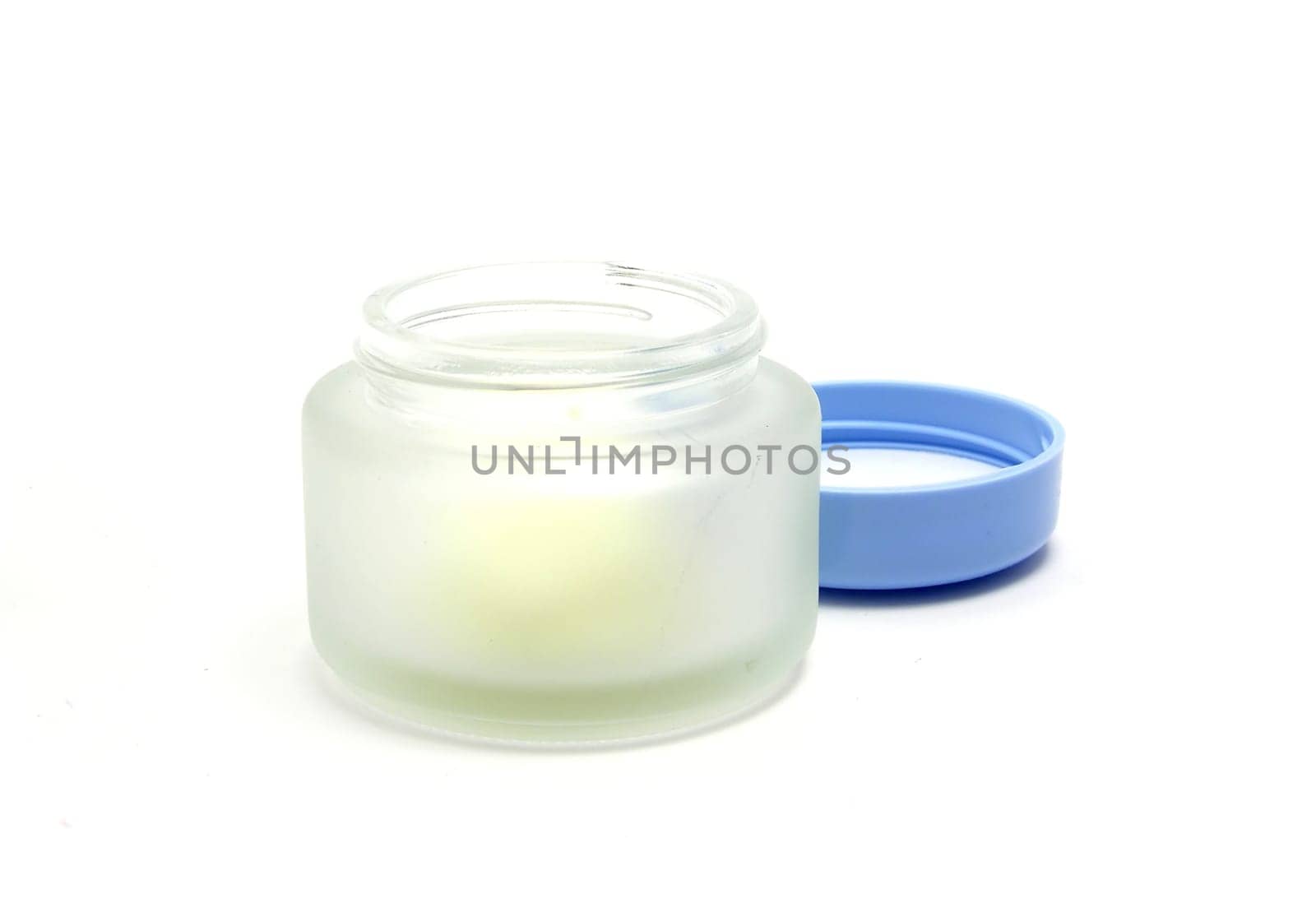 Open plastic jar with lid