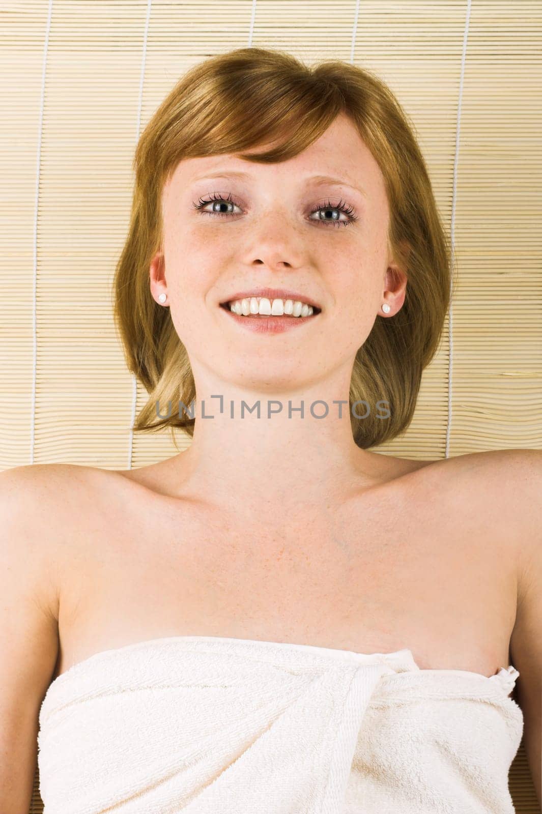 Happy woman at spa