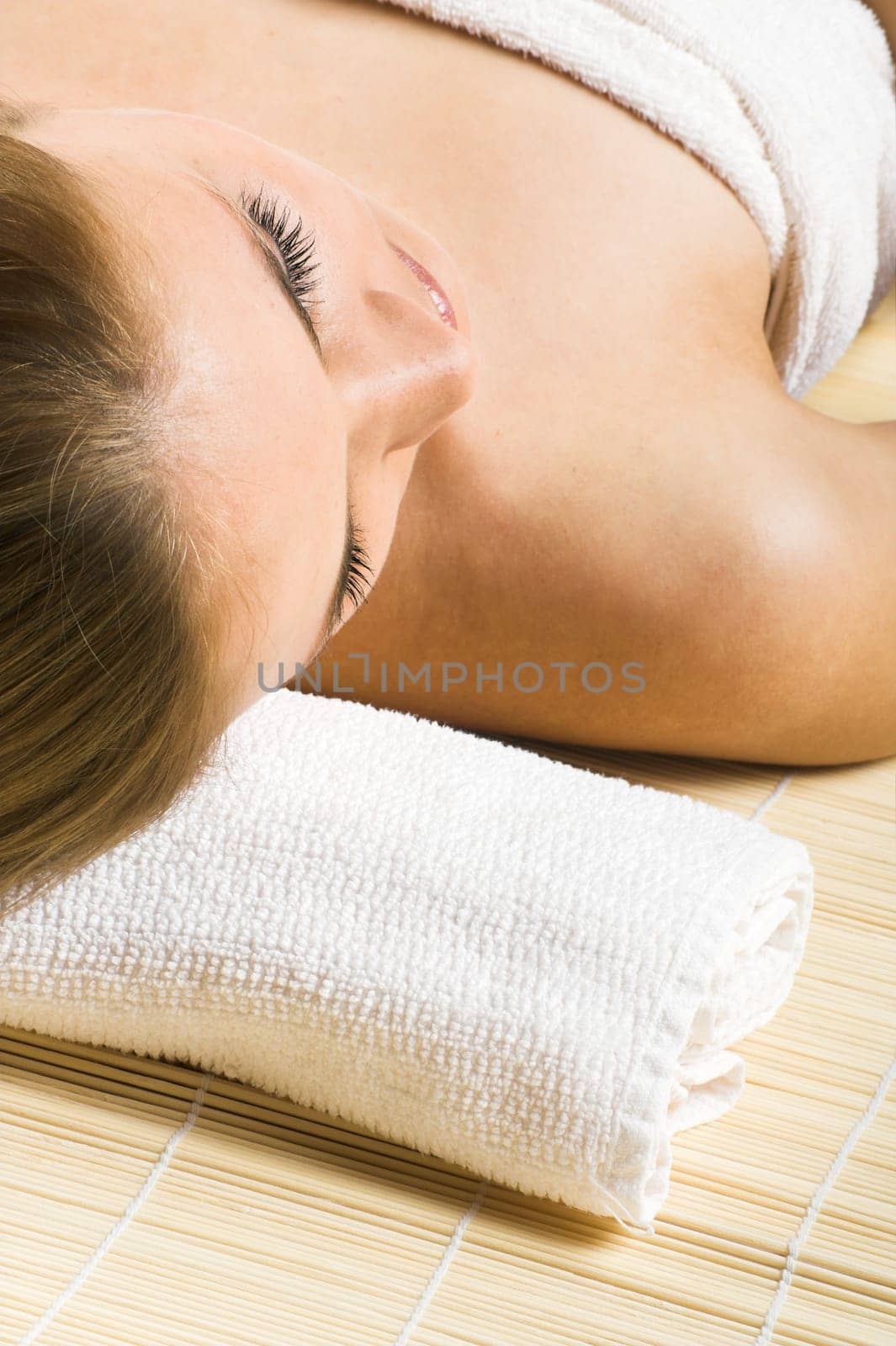 Relaxed woman at wellness