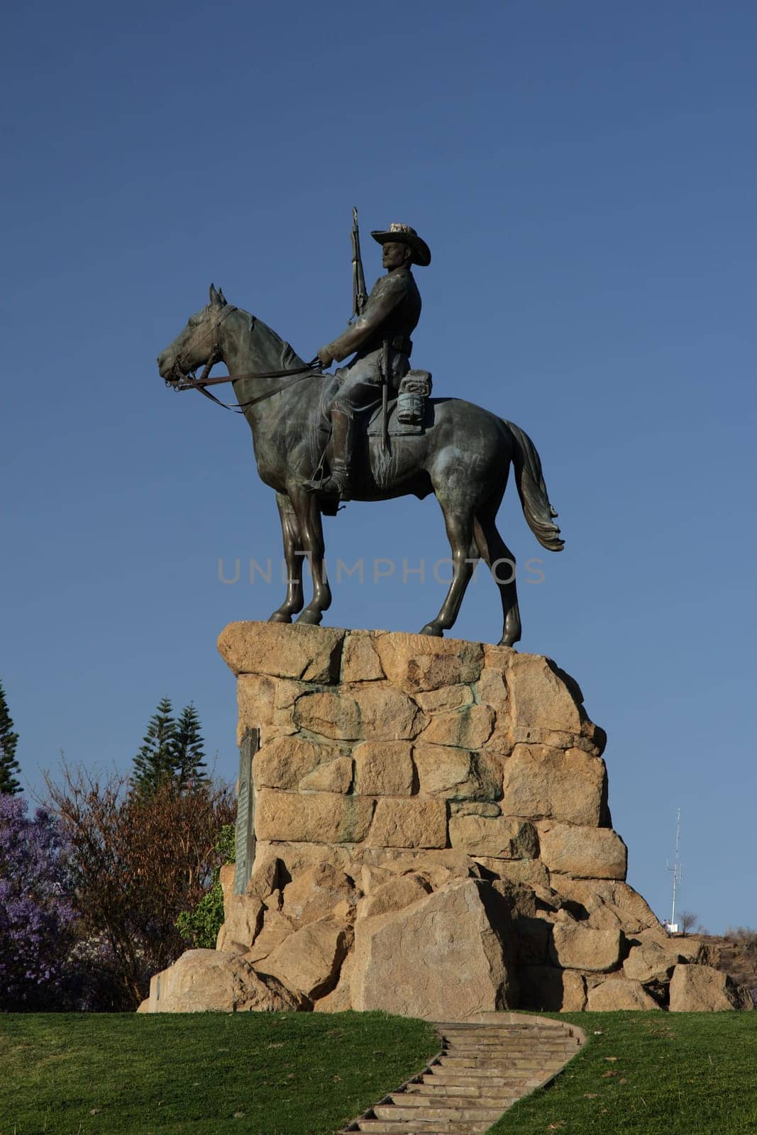 The Southwest Horseman,a statue reminiscent of the colonial wars in Namibia.
