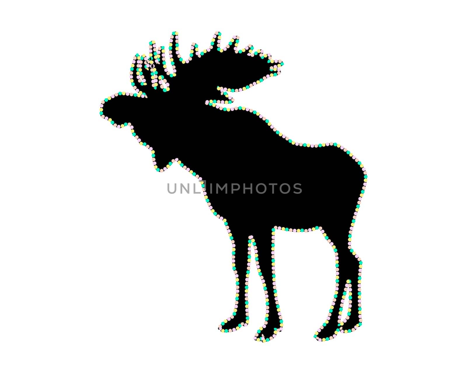 Moose with glowing border
