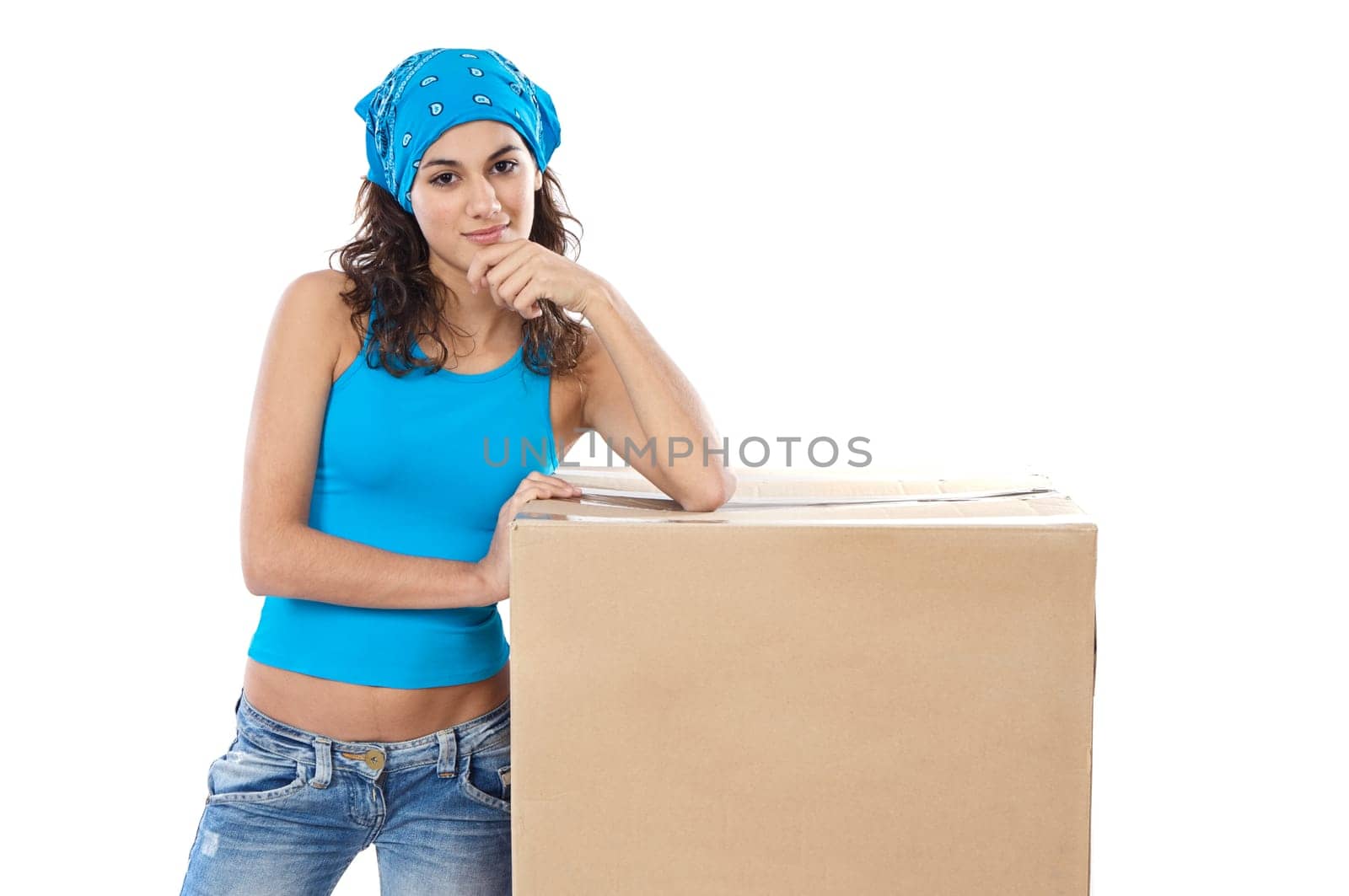 Woman with box