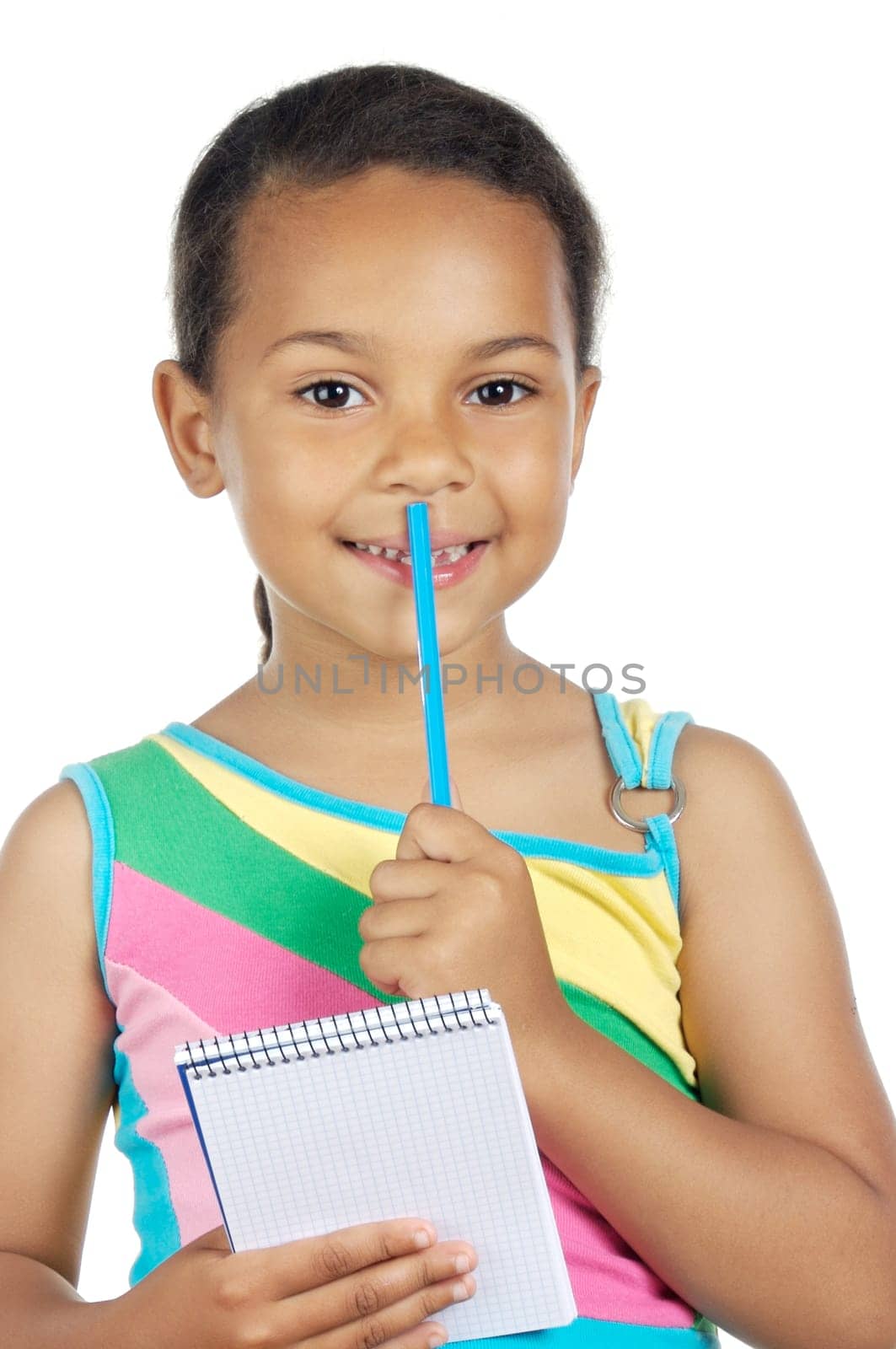 adorable girl writing
