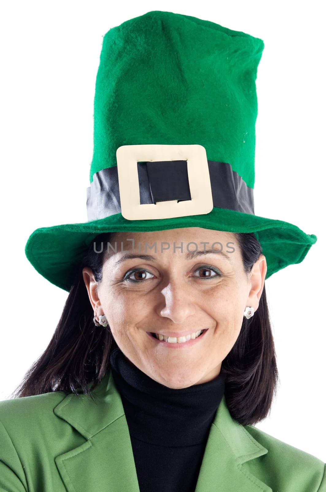 Woman whit a hat green