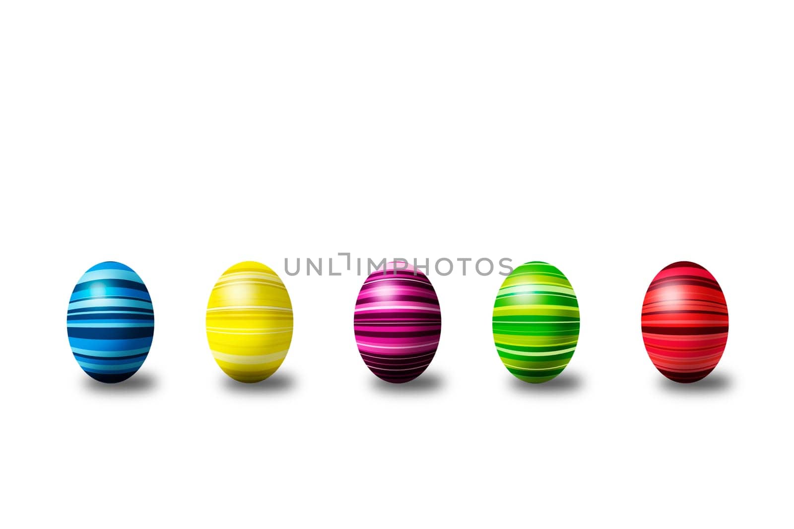 Colorful Easter eggs in a row