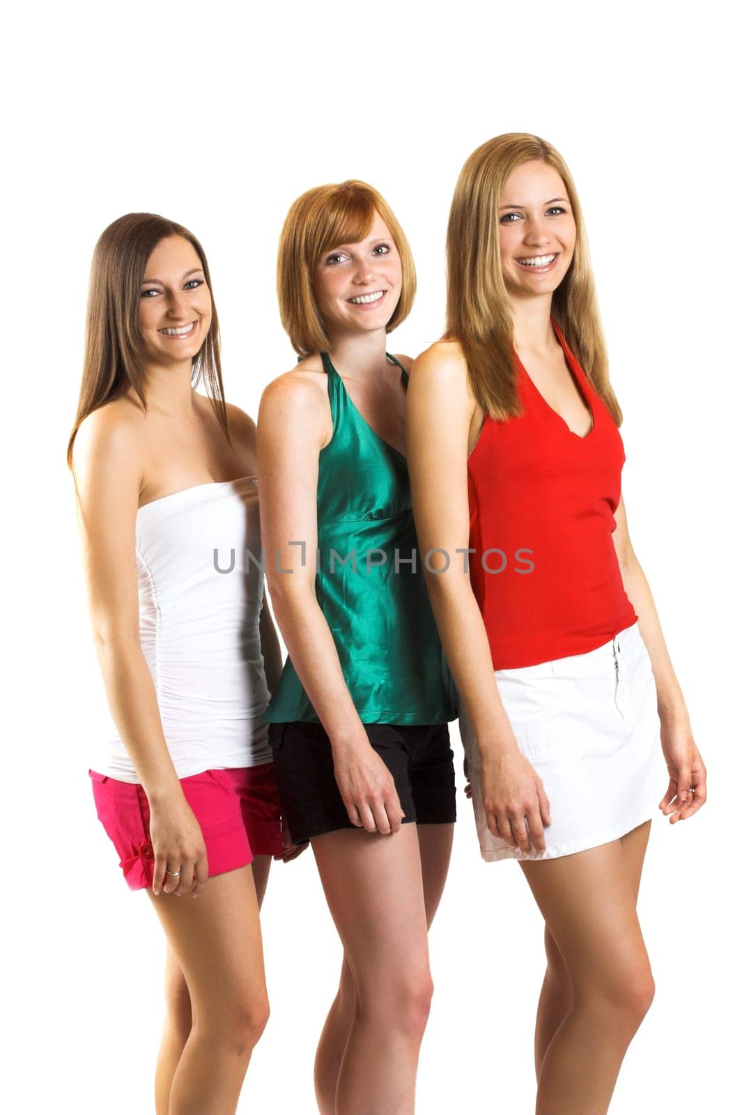 three young women posing