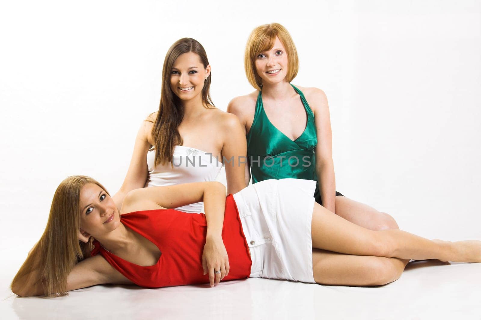 three young women posing
